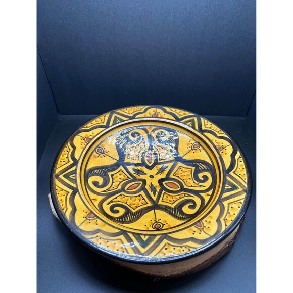 Vintage Handpainted Moroccan Mandala Plate - Picture 8 of 10